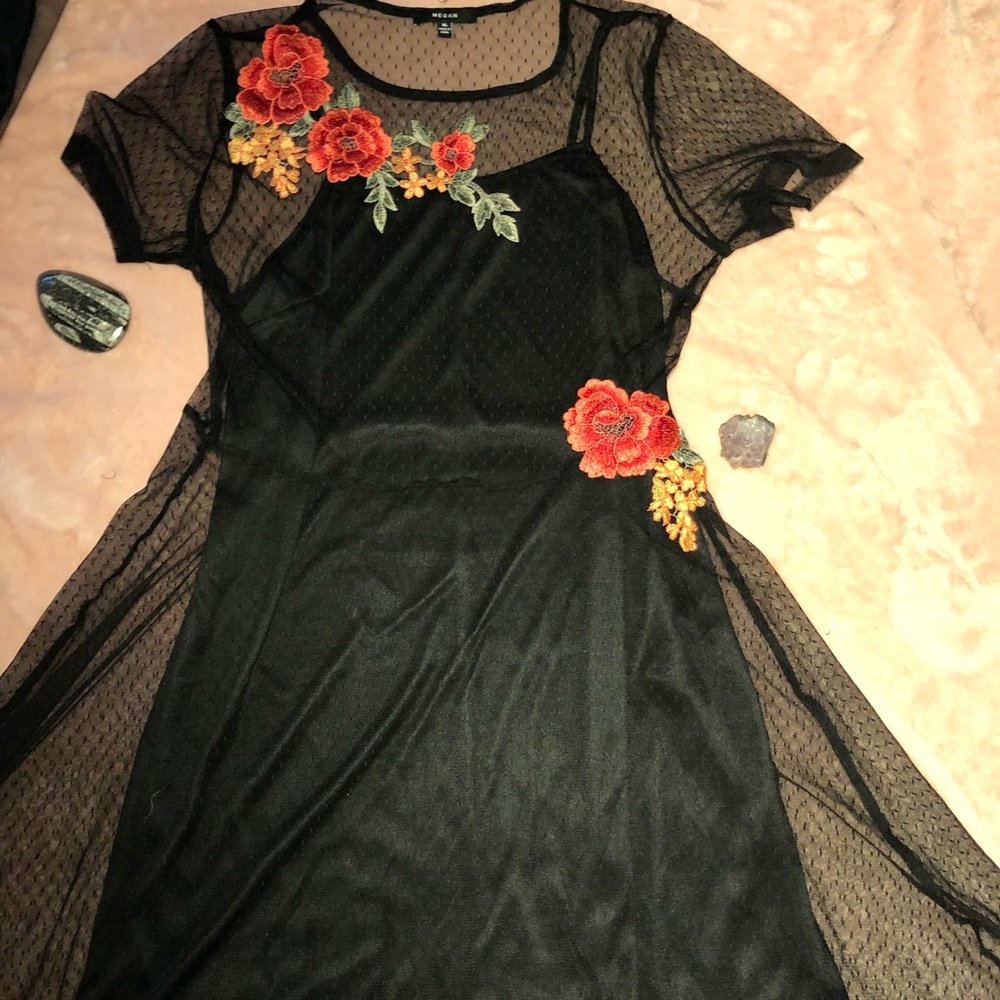 Sheer embroidered Floral dress